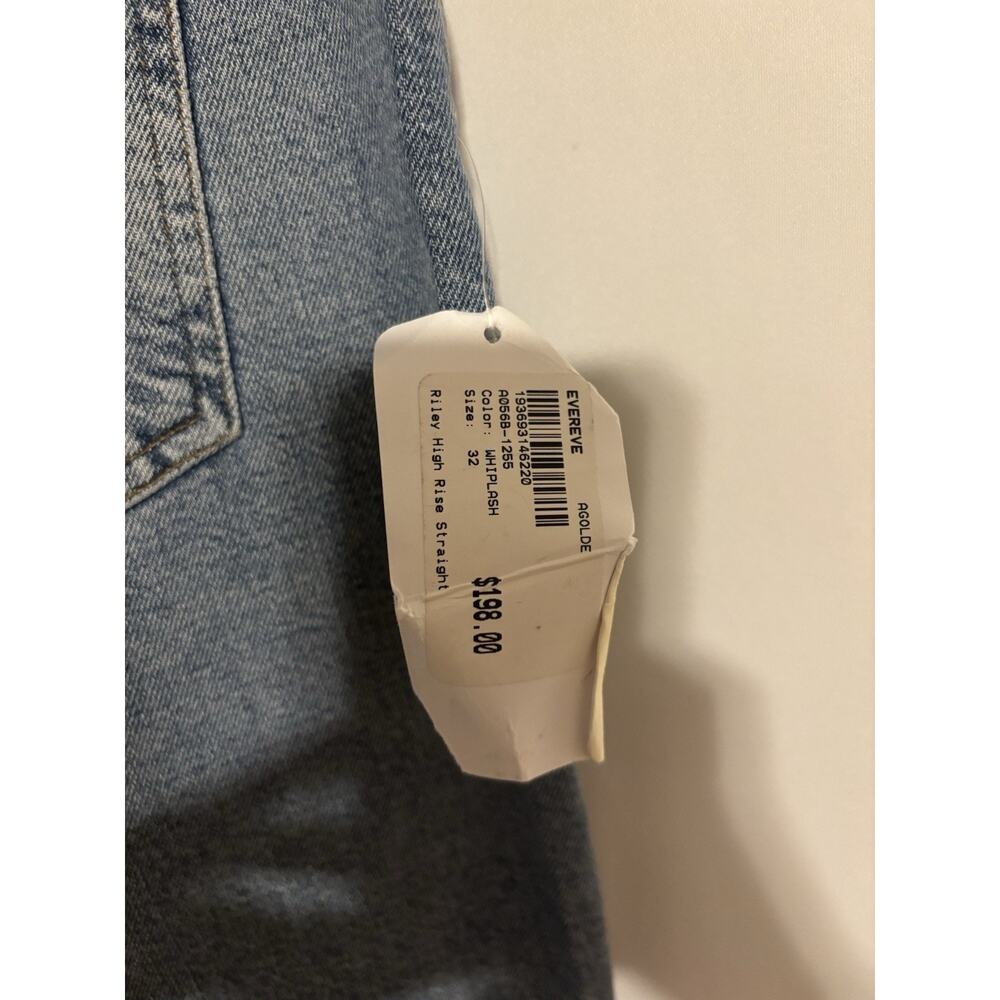 Agolde Jeans 32 Blue Riley High Rise Straight Crop New - Picture 8 of 12